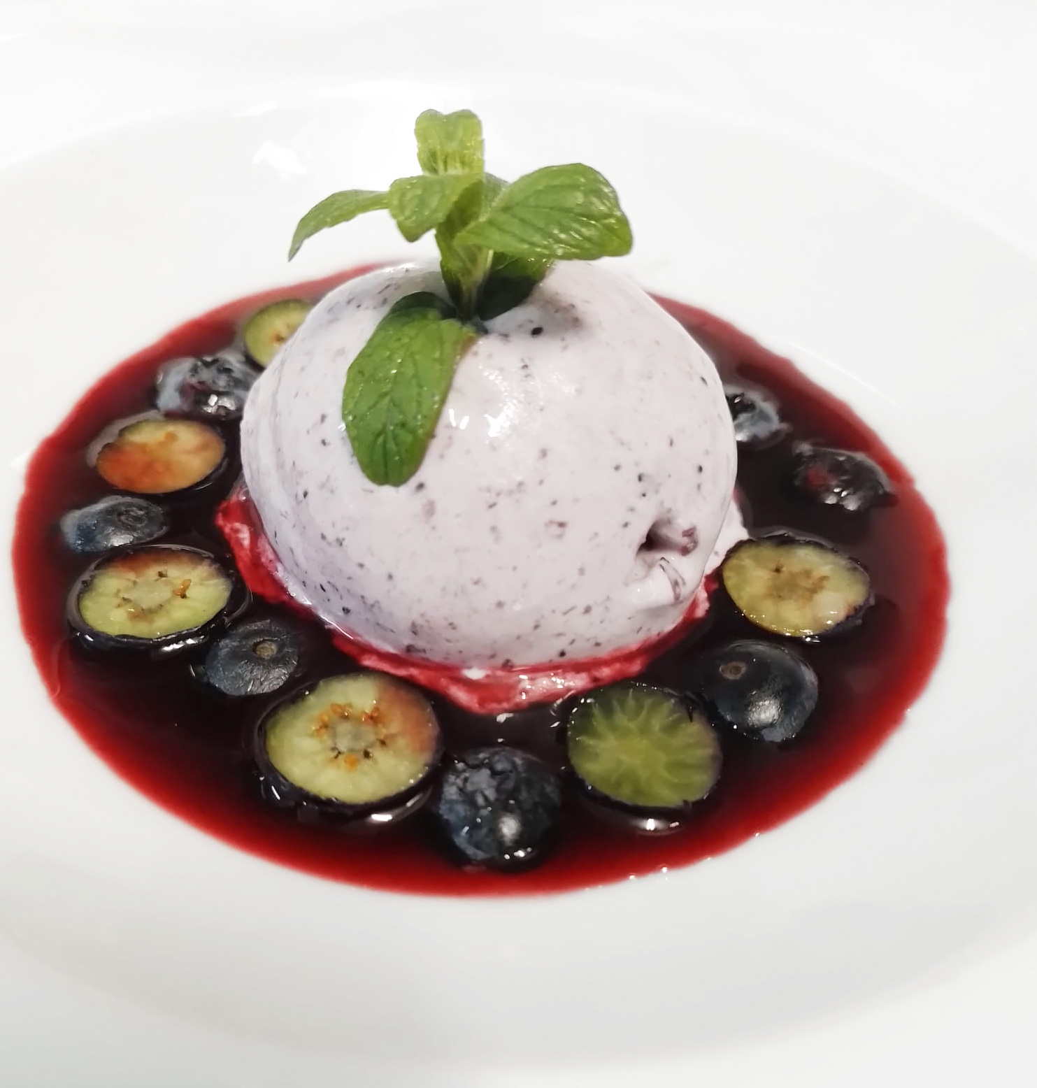 Helado de arándanos